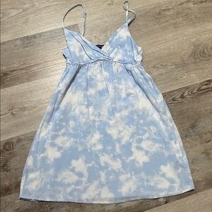Kendall & Kylie Blue Tie-Dye Spaghetti Strap Dress y2k women’s Xtra Small